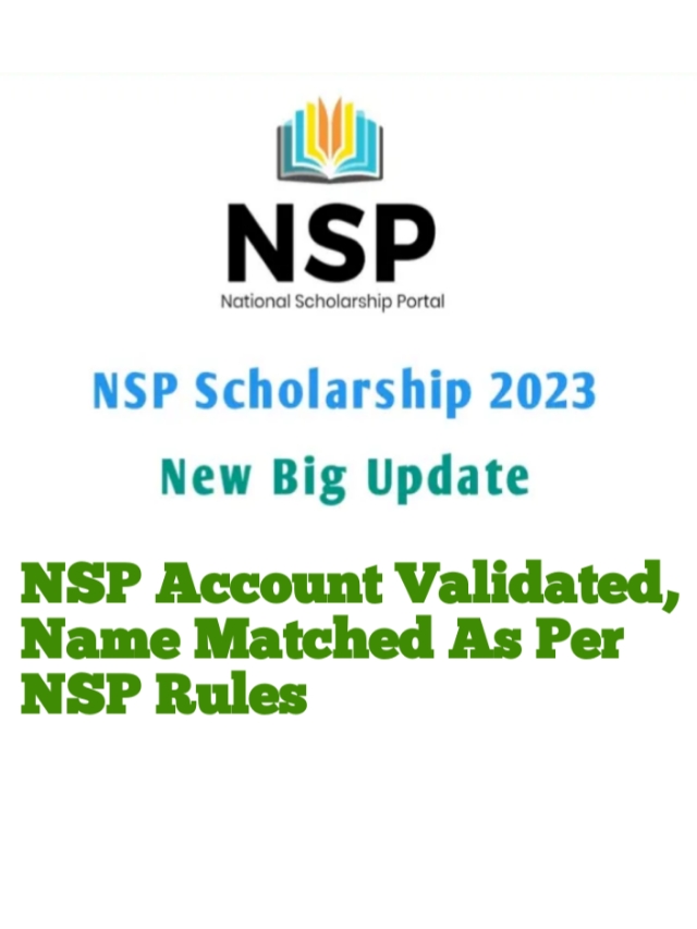 NSP Account Validated, Name Matched As Per NSP Rules