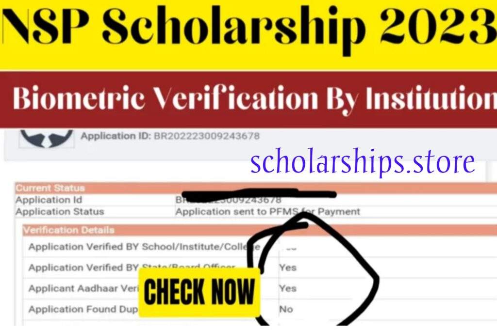 Check Your Status for NSP Scholarship 2023 Institution Status Changed
